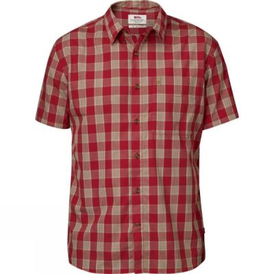 Camisa Fjallraven Övik Button Down Hombre Rojas Oscuro - Chile TSG604183
